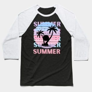 Hello summer Beach summertime Adventure travel lover palm tree sun Baseball T-Shirt